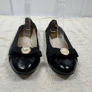 MICHAEL KORS Black Leather Mary Janes Shoes Ballet Flats Slip On Size 6.5 M